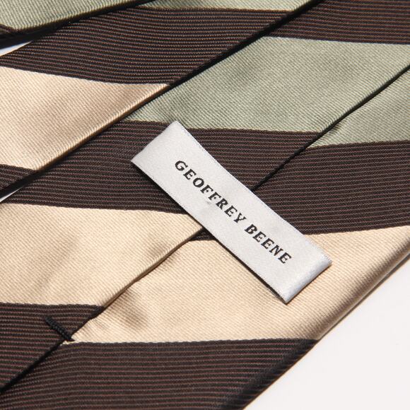 Vintage Geoffrey Beene Handmade Silk Tie Striped 3.75" x 59" Retro Wide - Picture 5 of 6